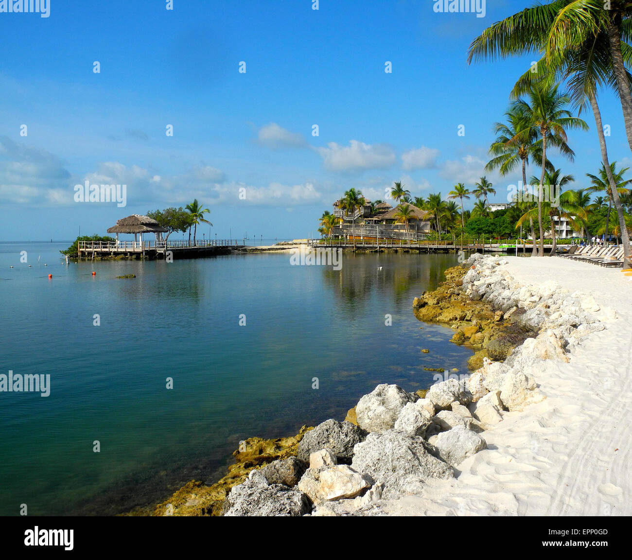 Una spiaggia in Florida Keys la piccola Florida Keys beach trasuda pace, bellezza e serenità. Foto Stock