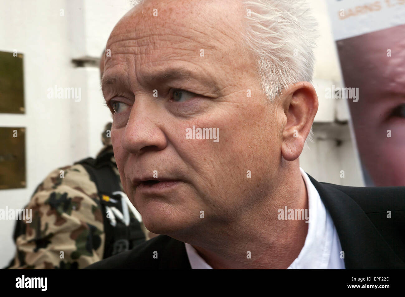 Copenhagen, Danimarca, Maggio 20th, 2015: Ryanair Direttore del Personale, Eddie Wilson, sul suo modo nella corte del lavoro a Copenaghen, dove una sessione preliminare decide se la legge applicabile è irlandese o in Danese con la disputa della Confederazione Danese dei Sindacati Credito: OJPHOTOS/Alamy Live News Foto Stock