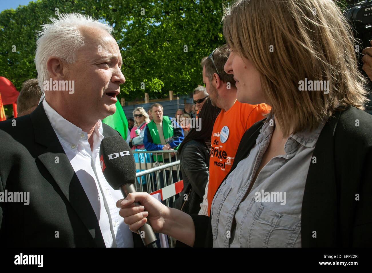 Copenhagen, Danimarca, Maggio 20th, 2015: Ryanair Direttore del Personale, Eddie Wilson, nella foto al di fuori del tribunale del lavoro di Copenaghen, nel caso in cui tra Ryanair e la Confederazione Danese dei Sindacati appena conclusa la riunione preliminare per quanto riguarda la loro controversia Credito: OJPHOTOS/Alamy Live News Foto Stock
