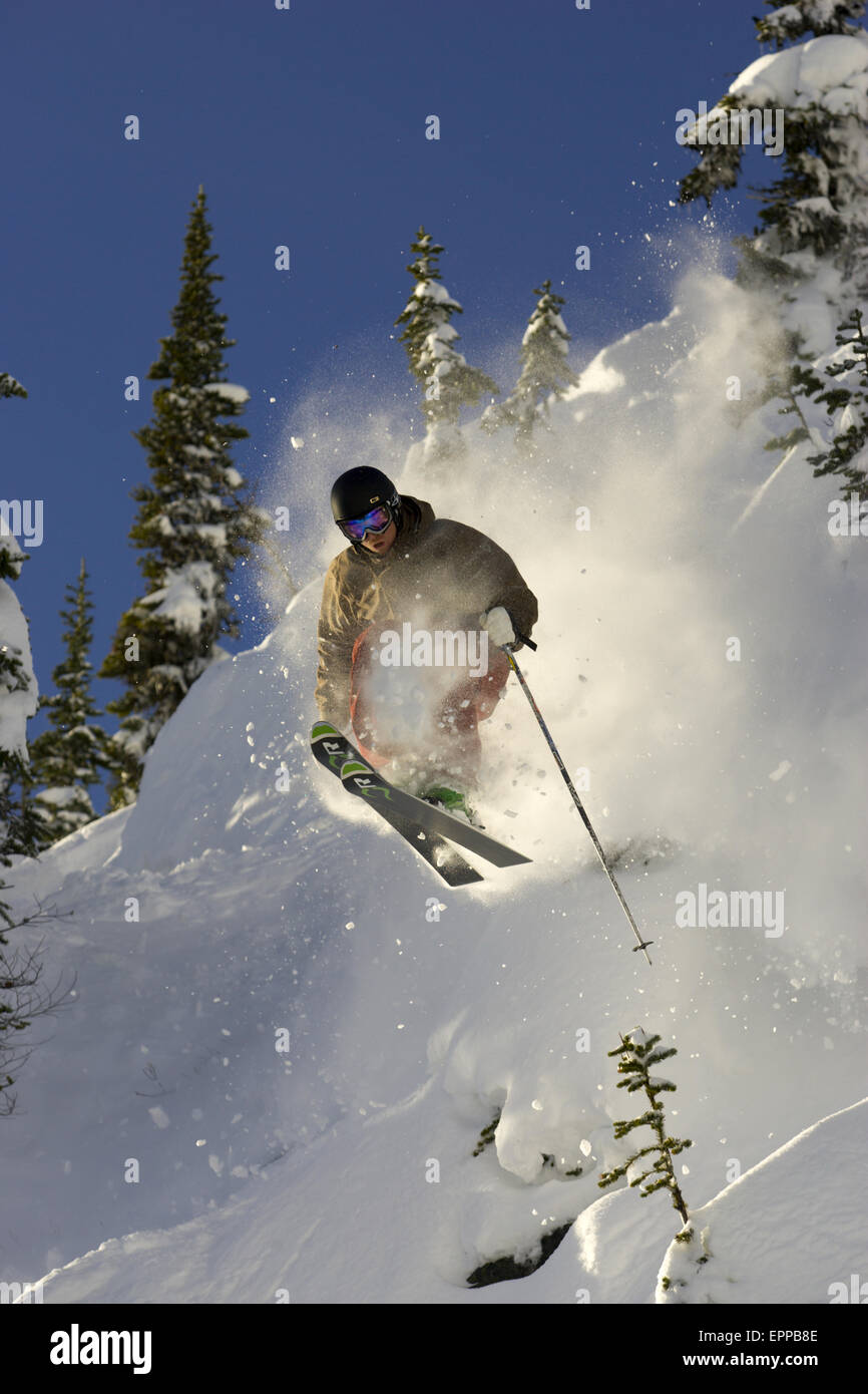 Sciatore maschio, Whistler Resort, Colombia britannica, Canada Foto Stock