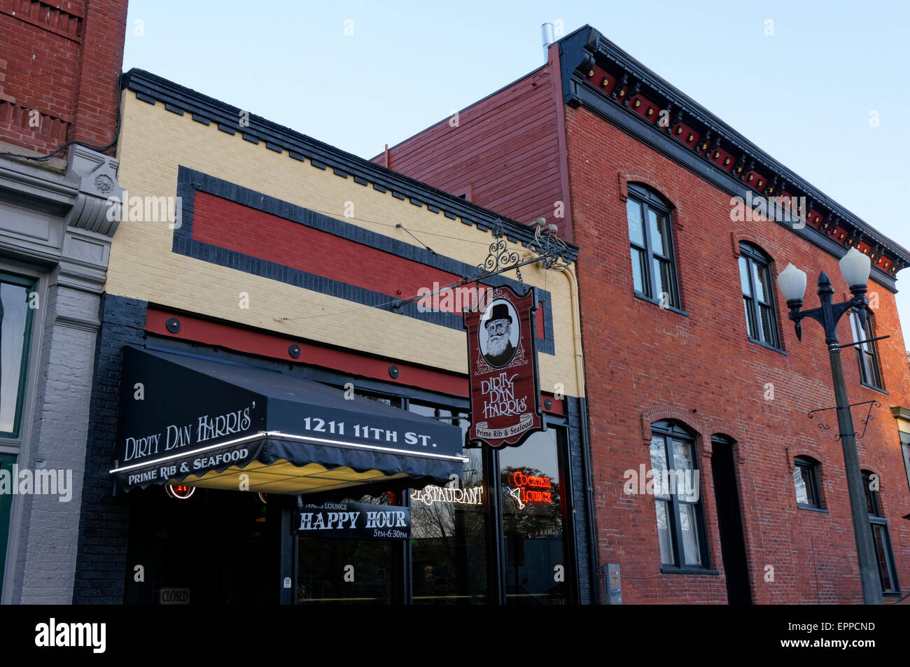 Sporco Dan Harris' ristorante in Fairhaven Historic District, Bellingham, nello stato di Washington, USA Foto Stock