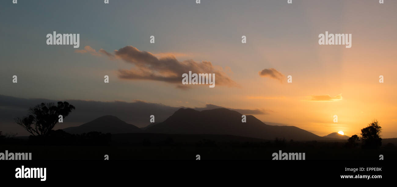 Gamma di Stirling (Australia occidentale) al tramonto Foto Stock