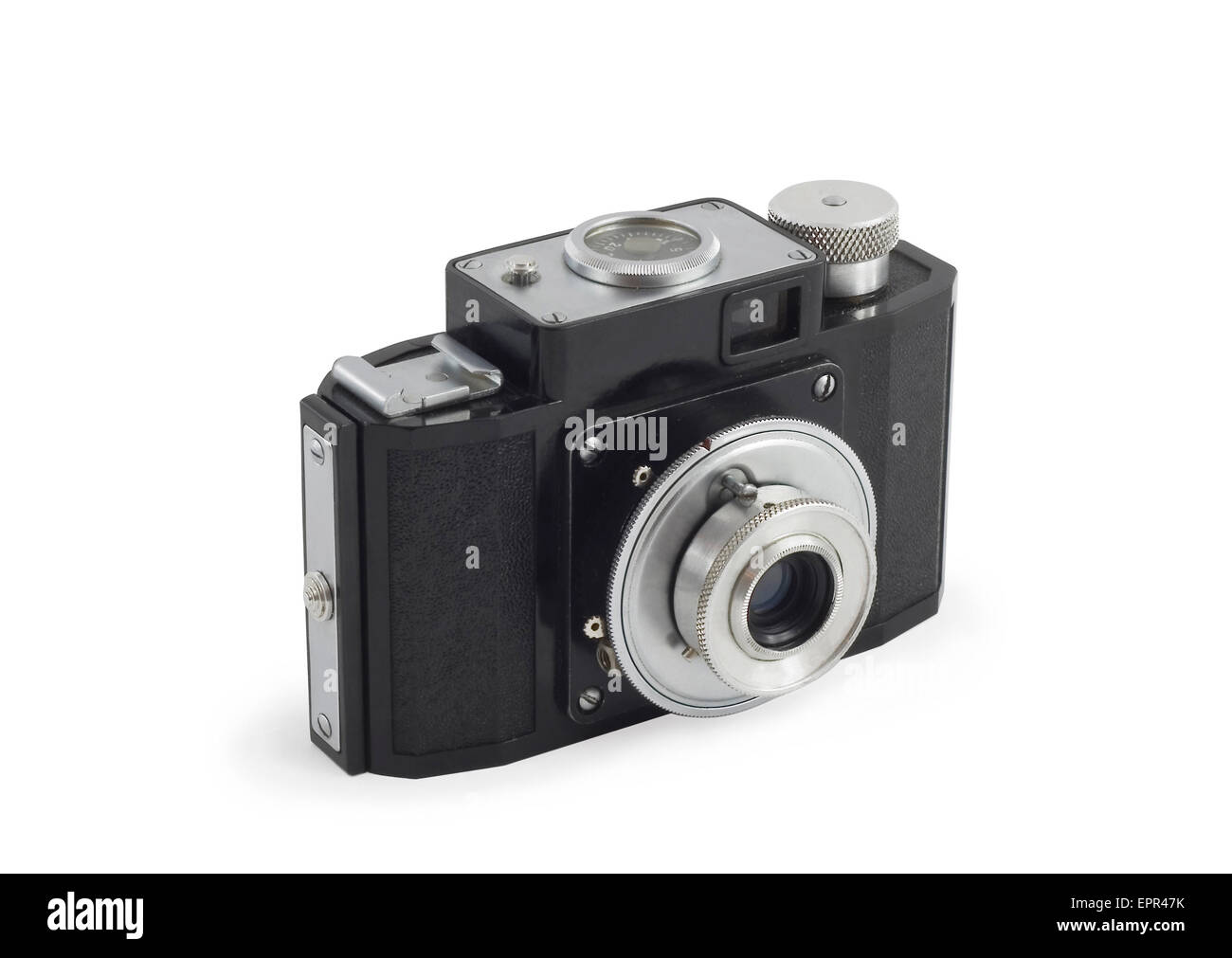 Vecchia macchina fotografica isolato su bianco Foto Stock