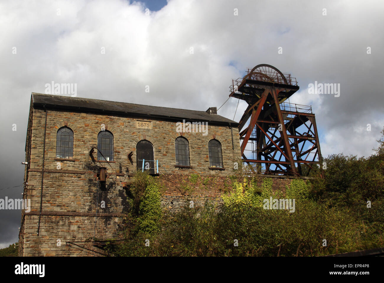 Vecchia miniera lavorazioni a Trehafod Rhondda Valley Foto Stock