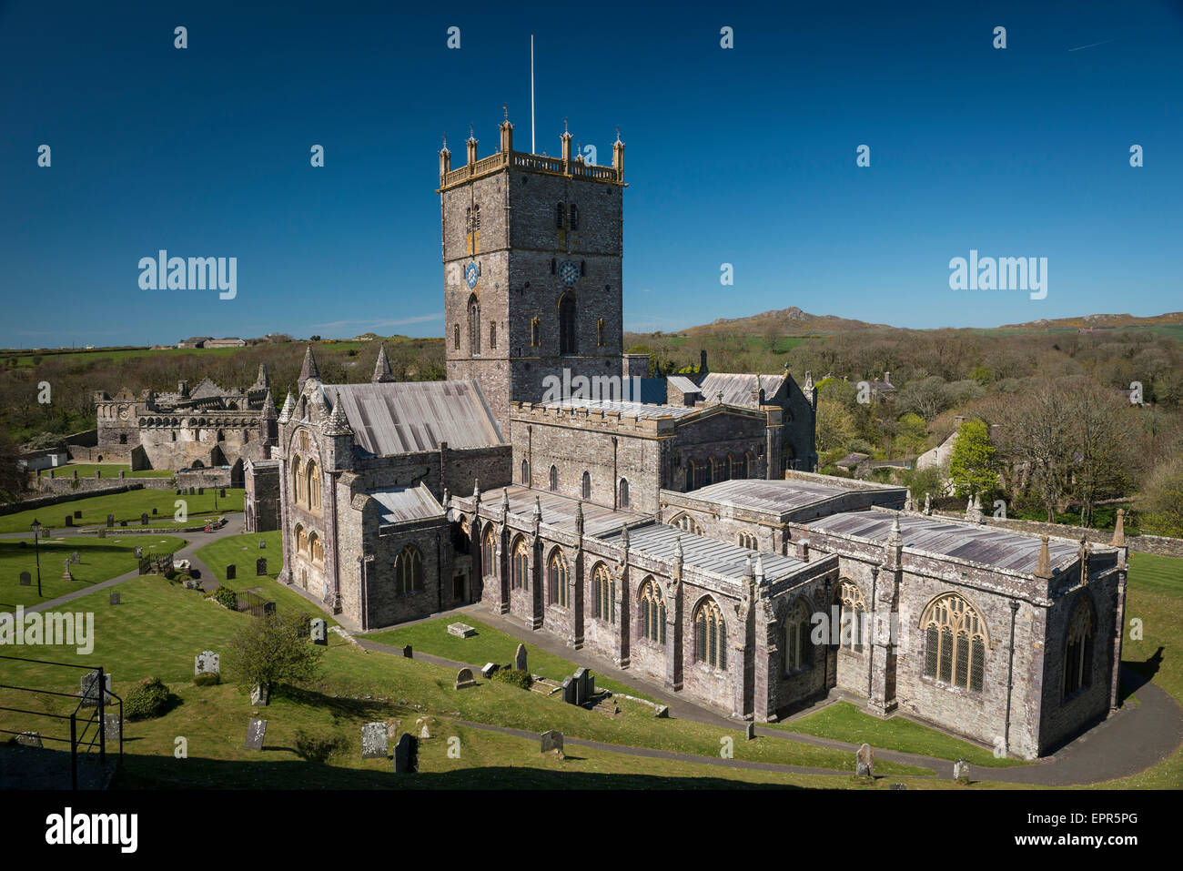 San Davide's Cathedral di Pembrokeshire, Galles. Foto Stock