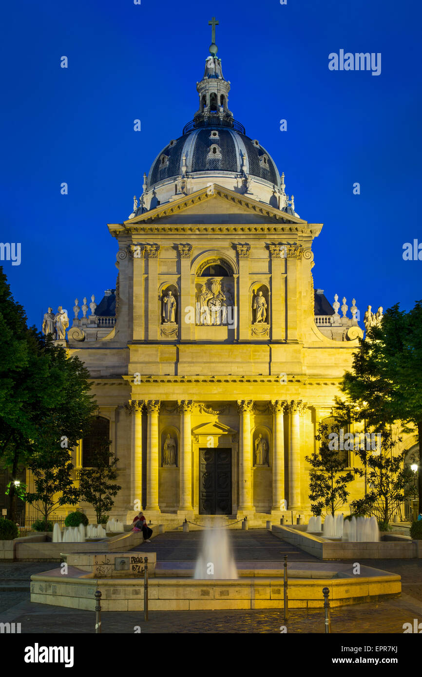 Università della Sorbona, originariamente una scuola teologica fondata nel 1253, oggi un pubblico universitario, Parigi, Francia Foto Stock