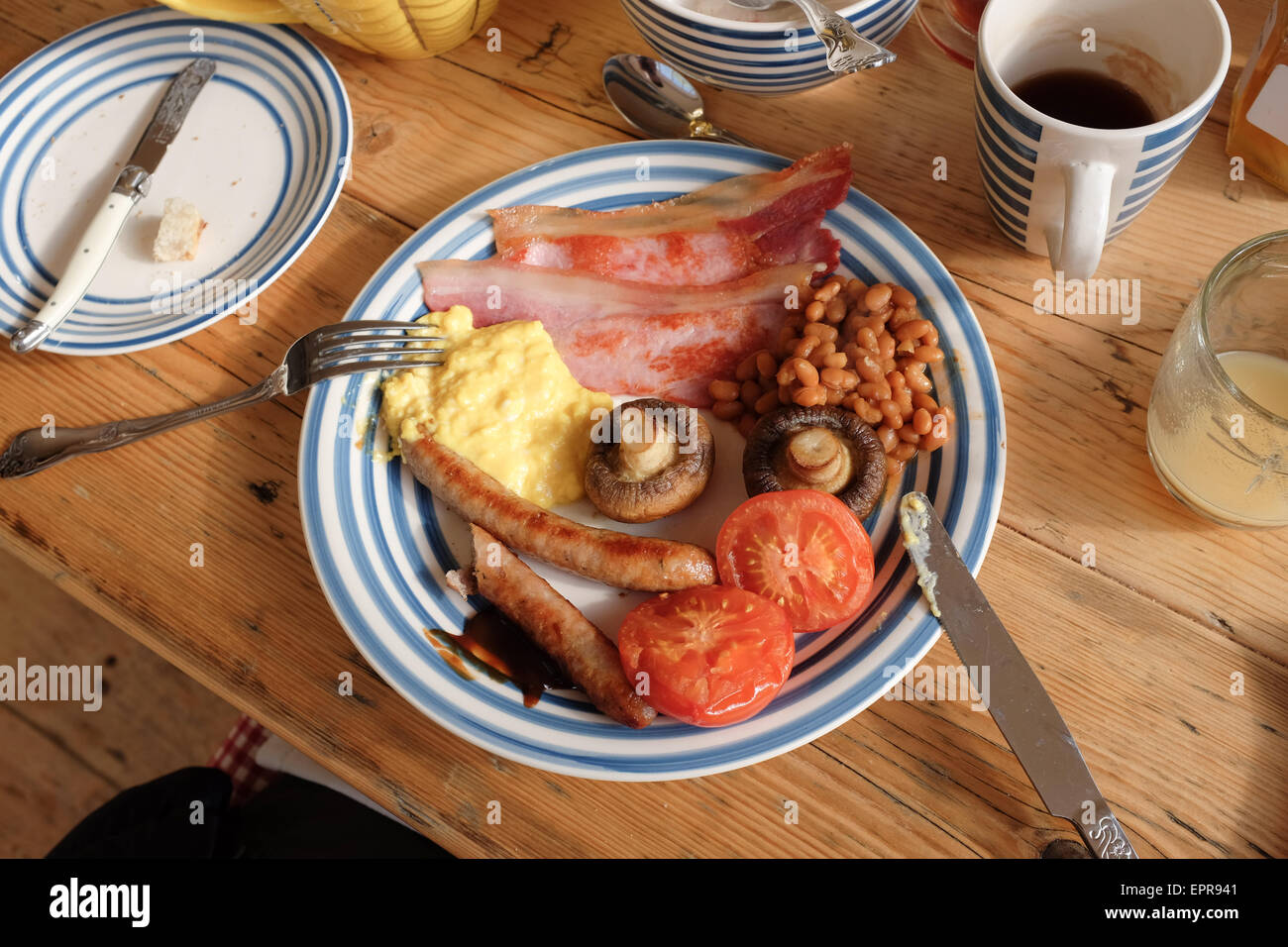 Una prima colazione inglese. Foto Stock