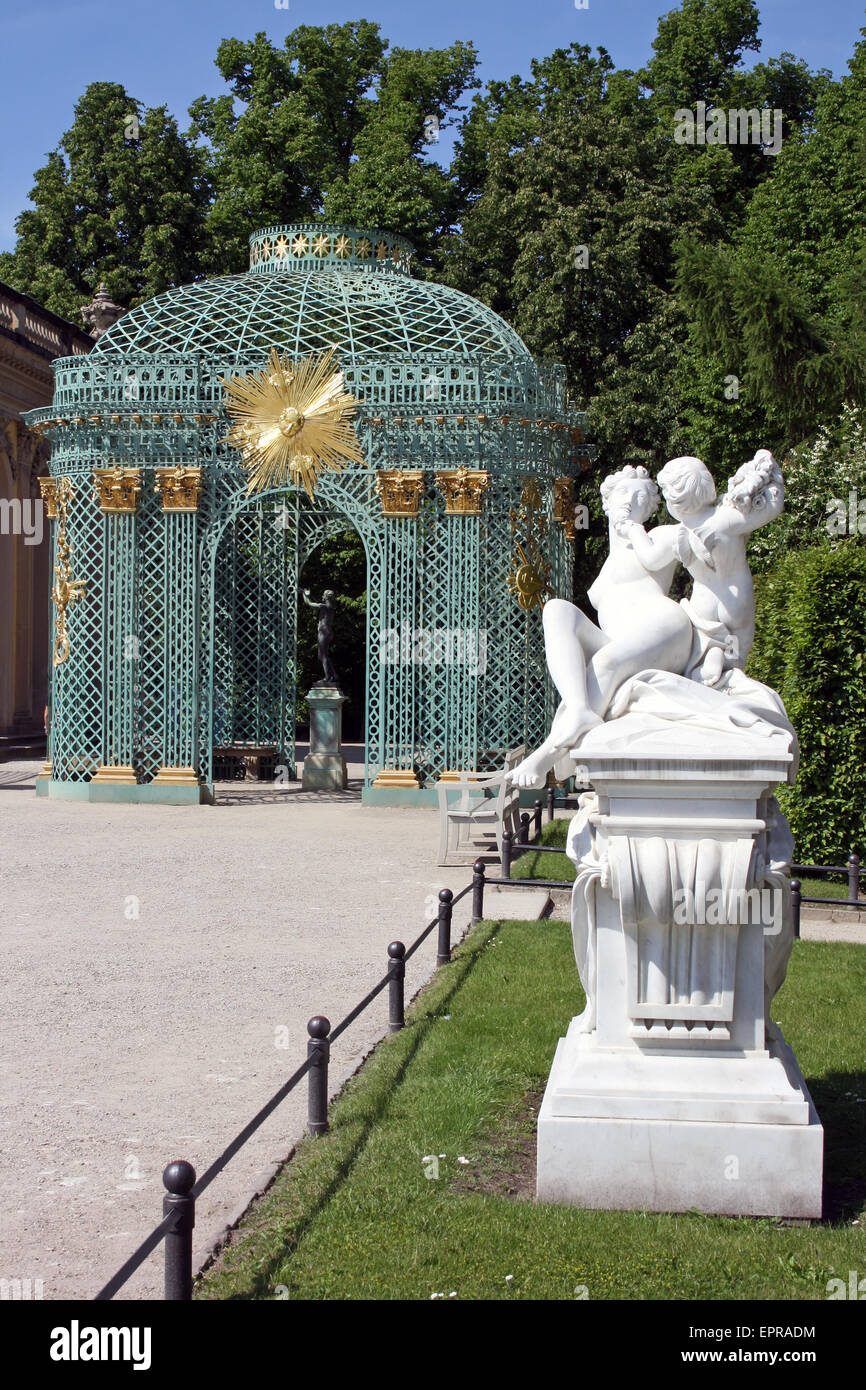 Pergolato giardini di Sans Souci Palace, Potsdam Foto Stock