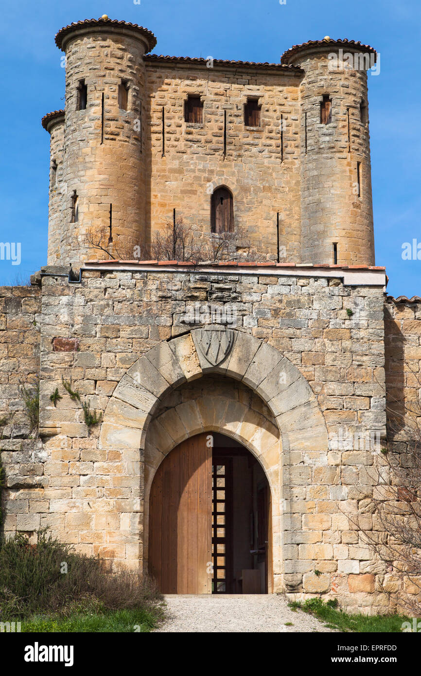 Castello cataro di Arques, Aude, Languedoc-Roussillon, Francia. Foto Stock