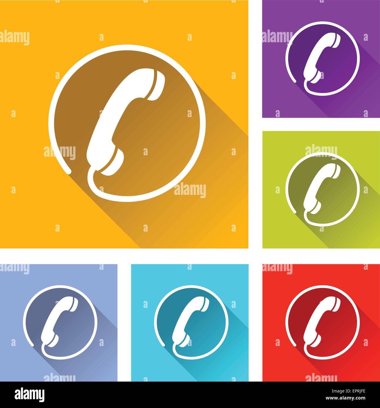 Illustrazione di design piatto impostare le icone per telefono Illustrazione Vettoriale