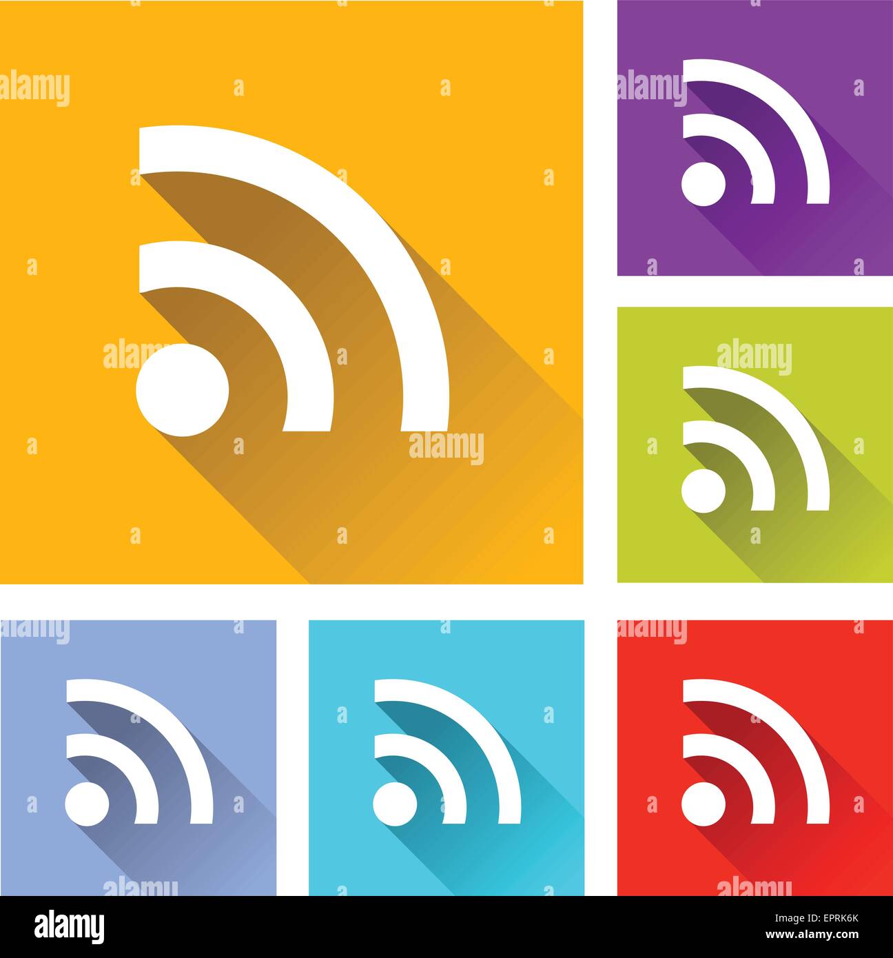 Illustrazione di design piatto impostare le icone per il wifi Illustrazione Vettoriale