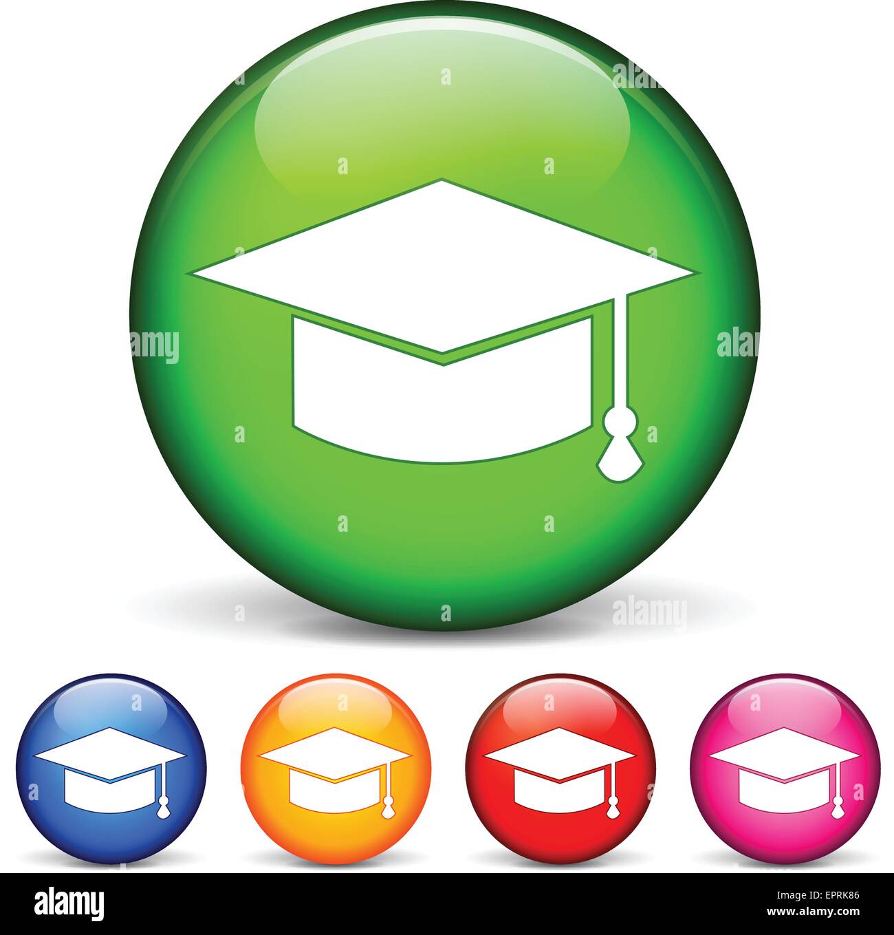 Illustrazione vettoriale di icone cerchio per l'istruzione Illustrazione Vettoriale