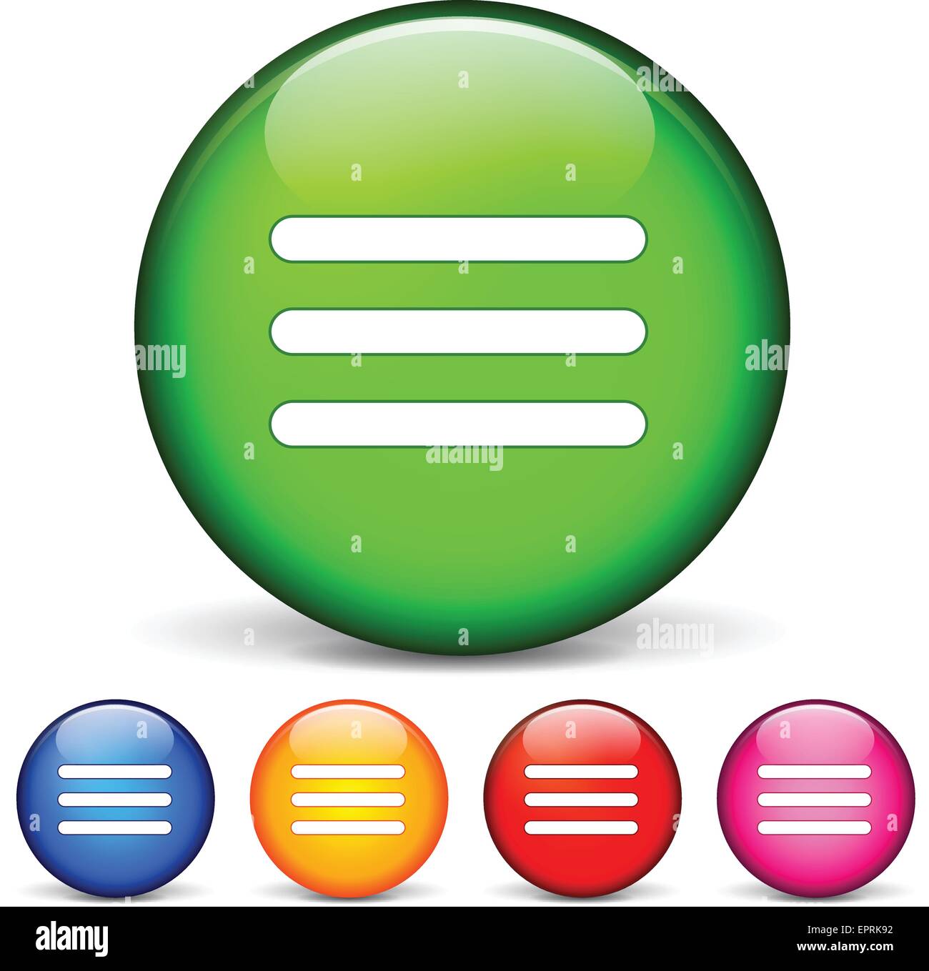 Illustrazione vettoriale di icone cerchio per visualizzare il menu Illustrazione Vettoriale