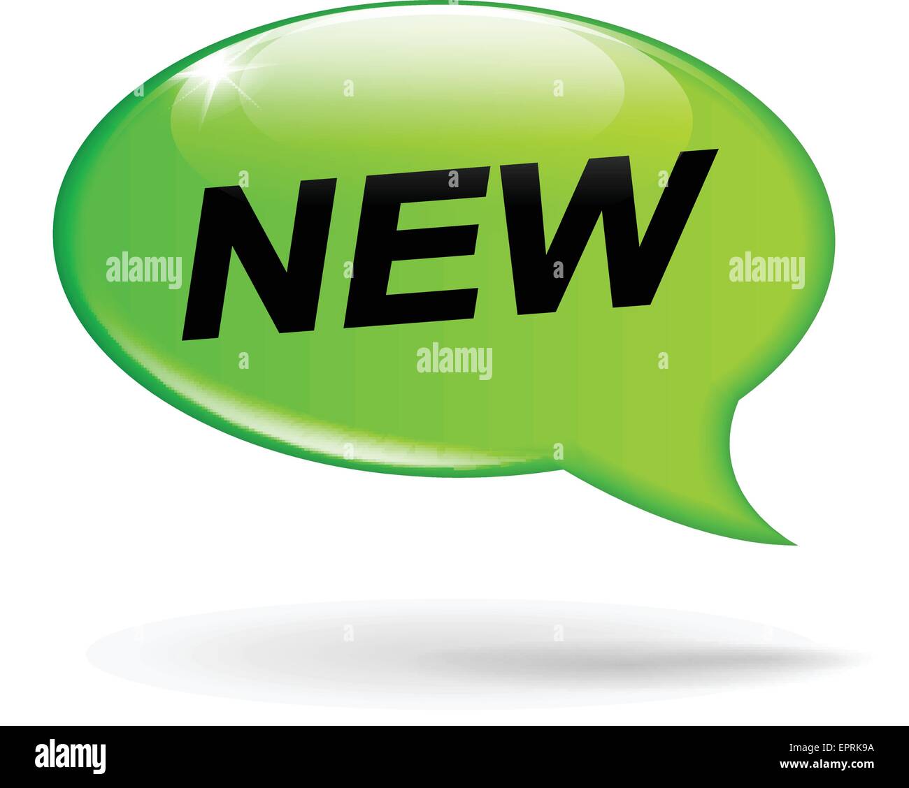 Illustrazione di verde nuovo discorso bolla icona Illustrazione Vettoriale