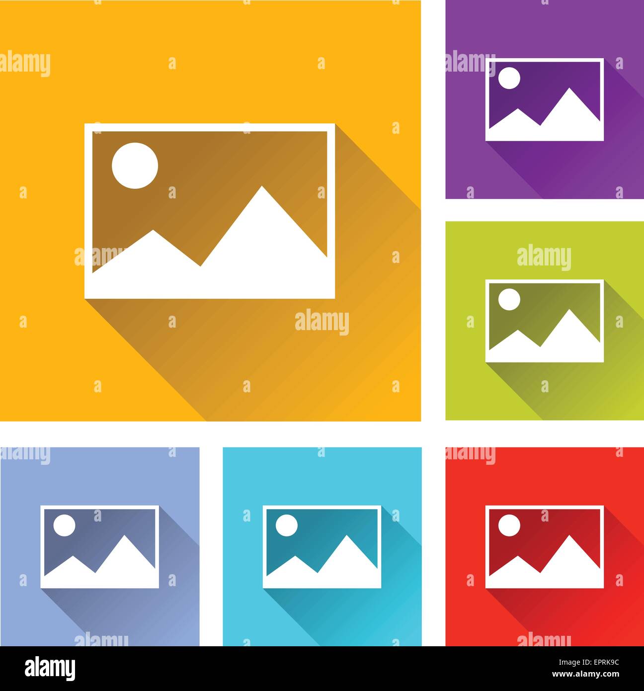 Illustrazione di set di icone colorate per le immagini Illustrazione Vettoriale