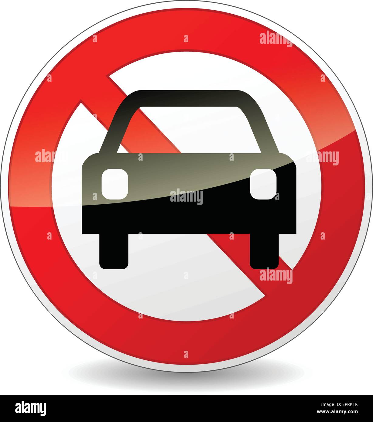 Illustrazione di nessun segno di auto su sfondo bianco Illustrazione Vettoriale