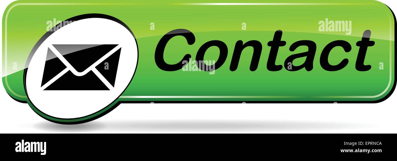 Illustrazione di verde pulsante web per contatto di posta elettronica Illustrazione Vettoriale