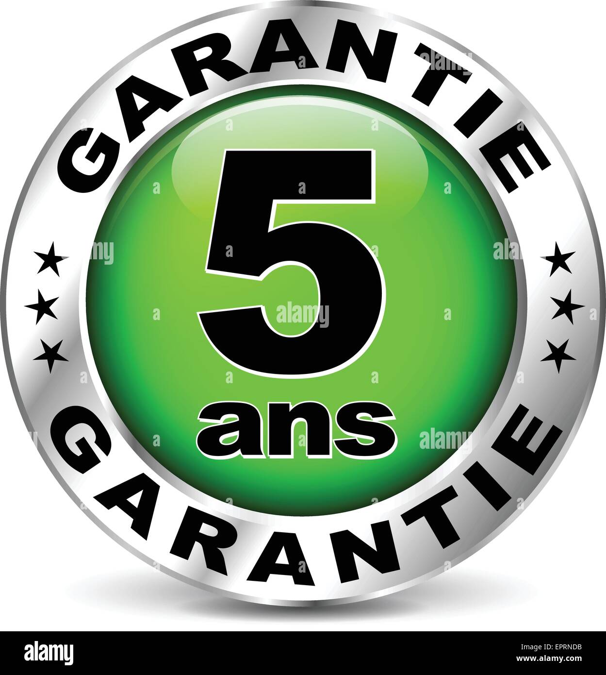 Illustrazione della garanzia verde icona ( traduzione in francese ) Illustrazione Vettoriale