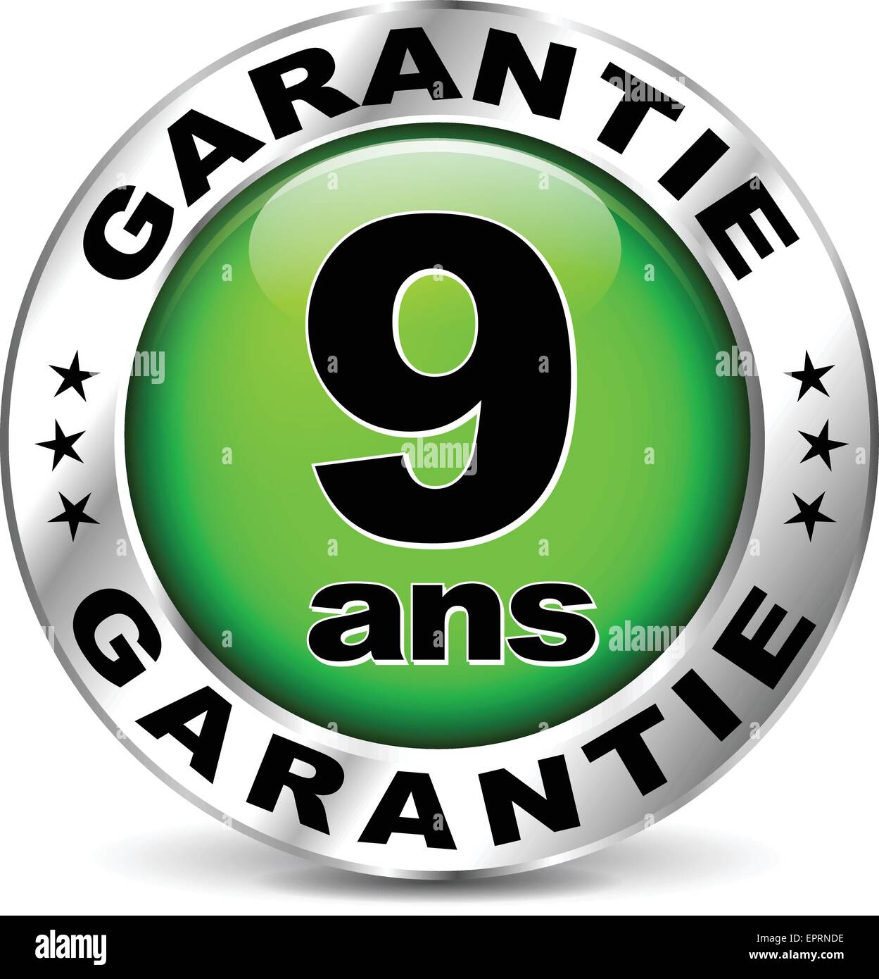 Illustrazione della garanzia verde icona ( traduzione in francese ) Illustrazione Vettoriale