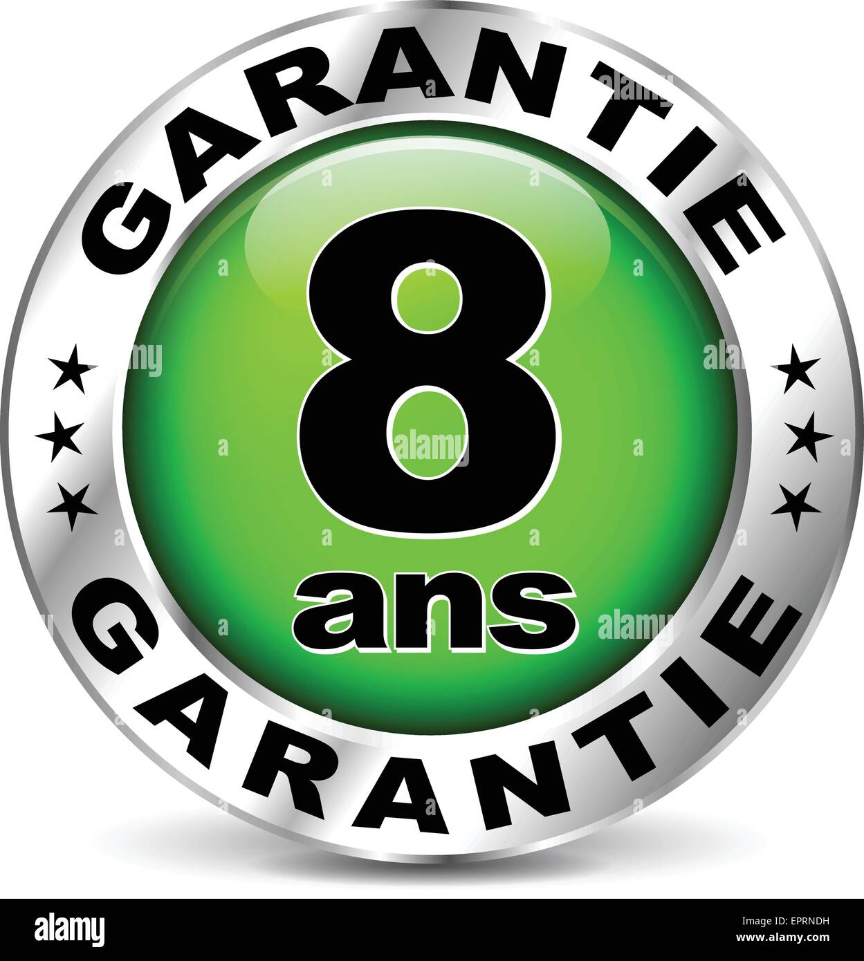 Illustrazione della garanzia verde icona ( traduzione in francese ) Illustrazione Vettoriale