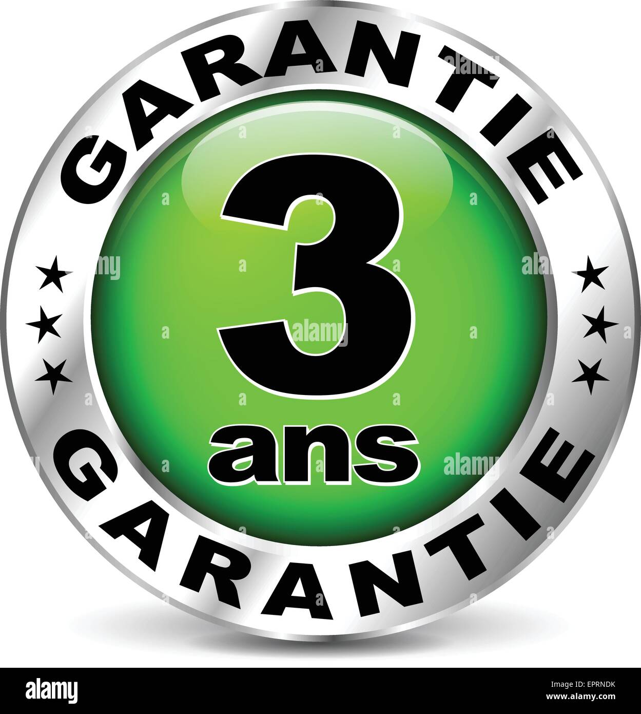 Illustrazione della garanzia verde icona ( traduzione in francese ) Illustrazione Vettoriale