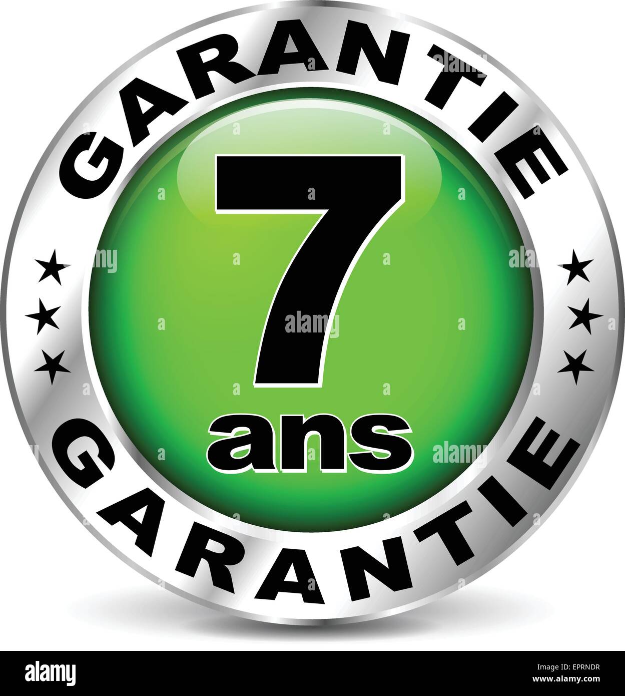 Illustrazione della garanzia verde icona ( traduzione in francese ) Illustrazione Vettoriale