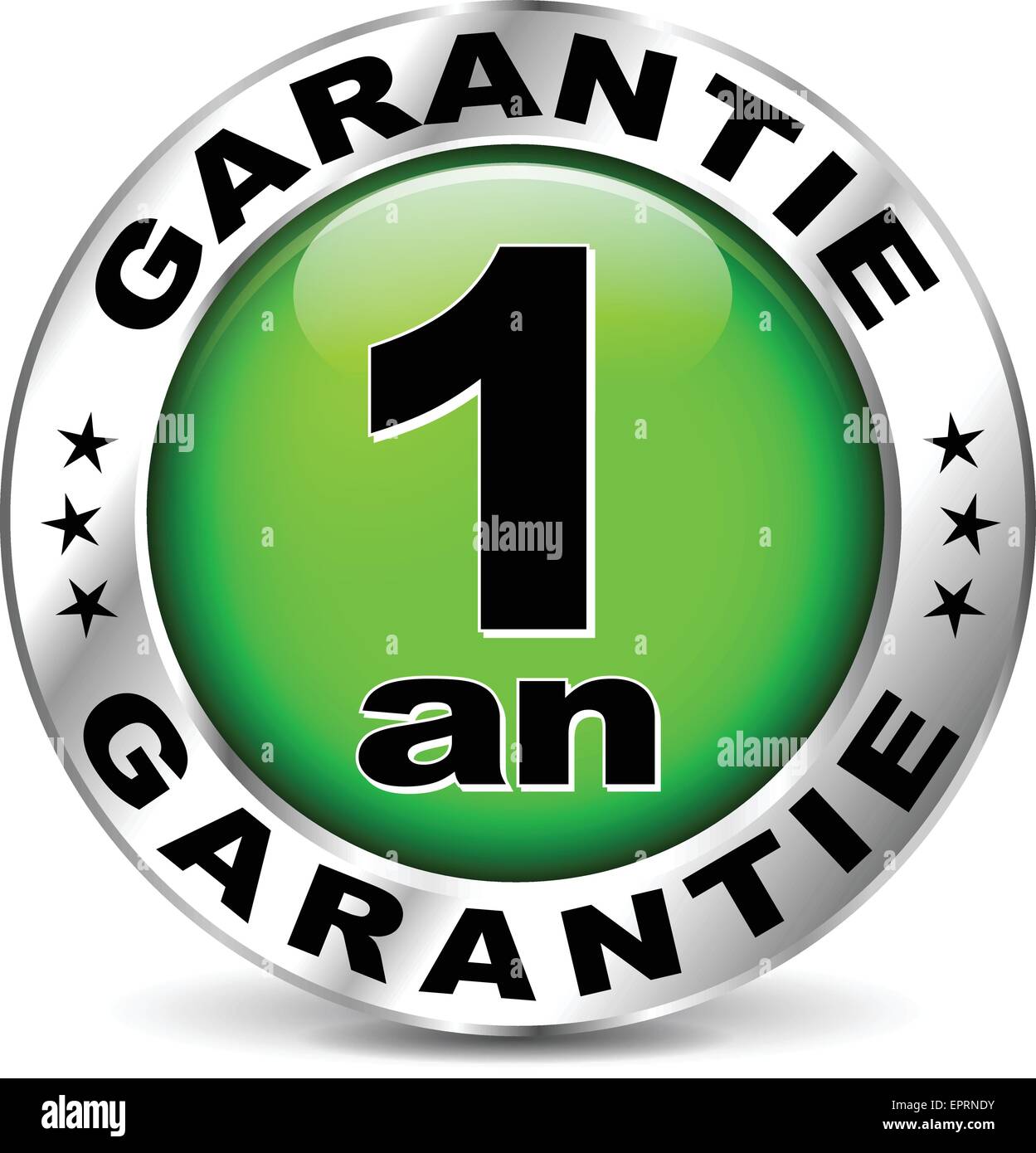 Illustrazione della garanzia verde icona ( traduzione in francese ) Illustrazione Vettoriale