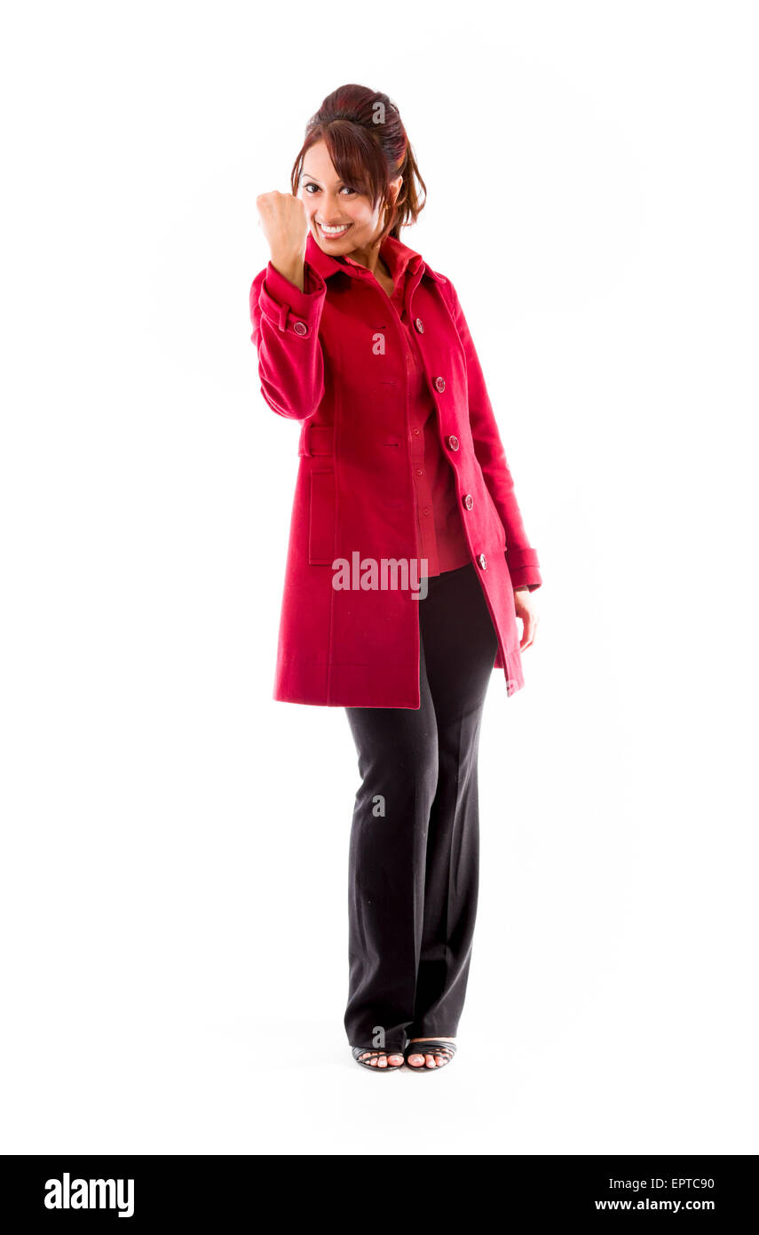 Adulto donna indiana in studio isolato su sfondo bianco Foto Stock