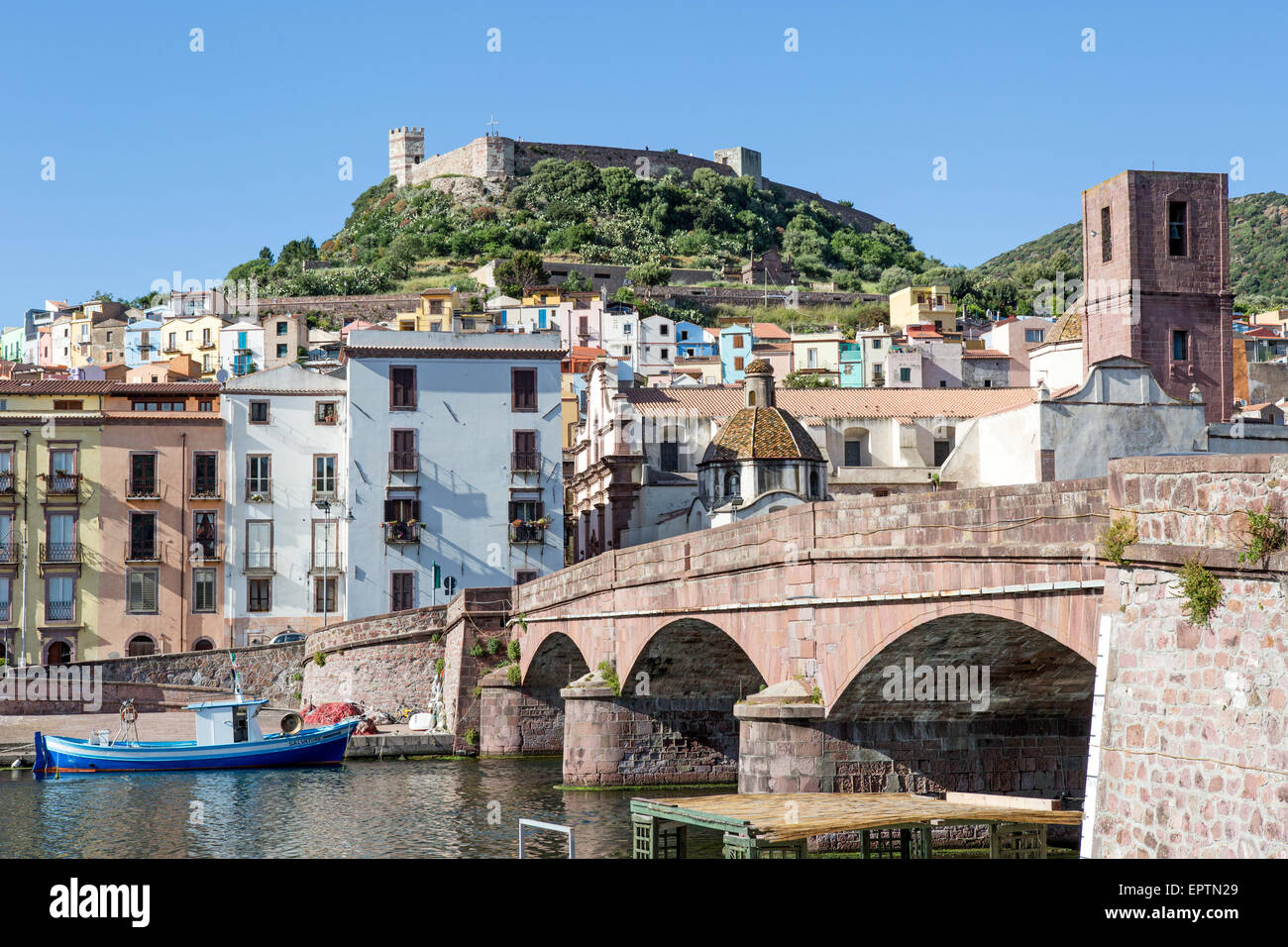 La città medievale di Bosa Sardegna Italia Foto Stock