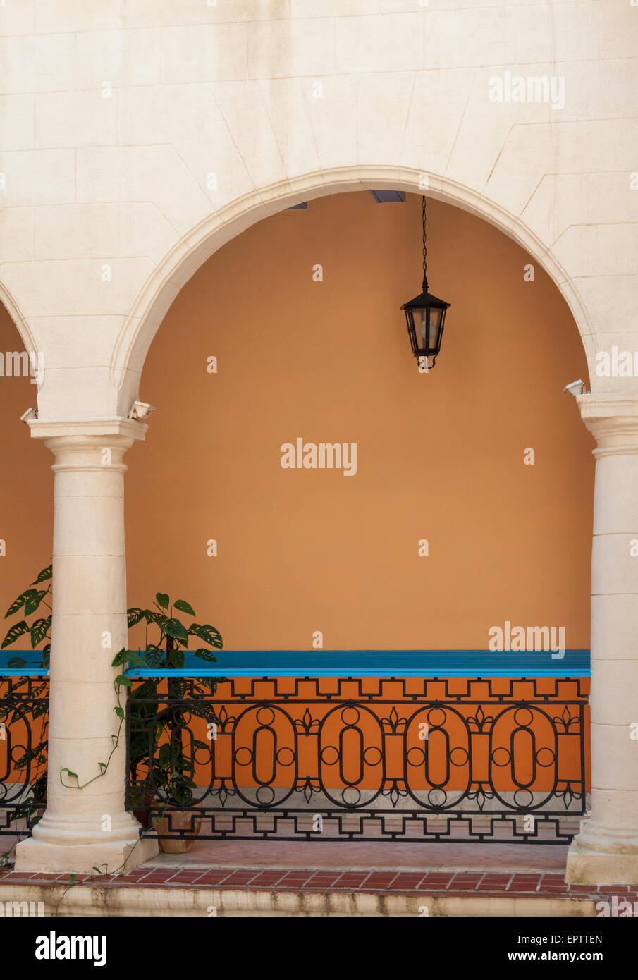 Gli interni di un hotel, Havana, Cuba Foto Stock