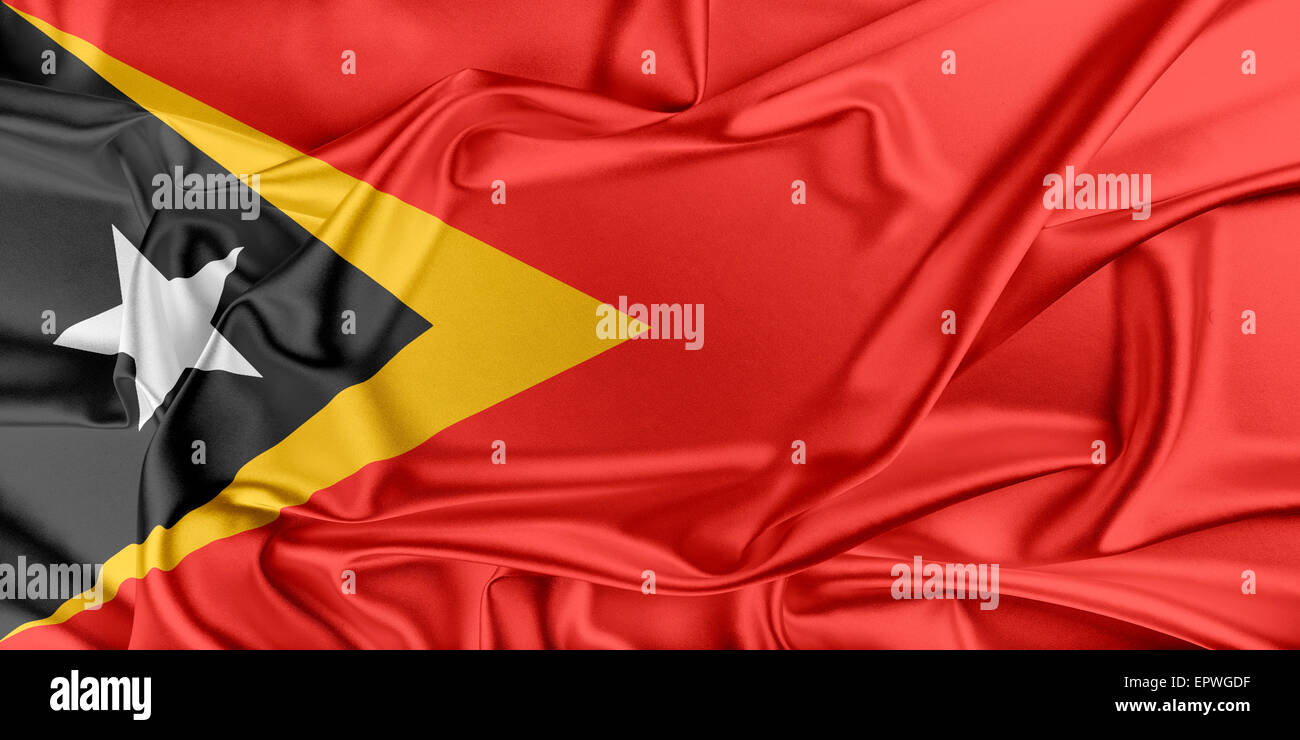 Bandiera di Timor Est Foto Stock