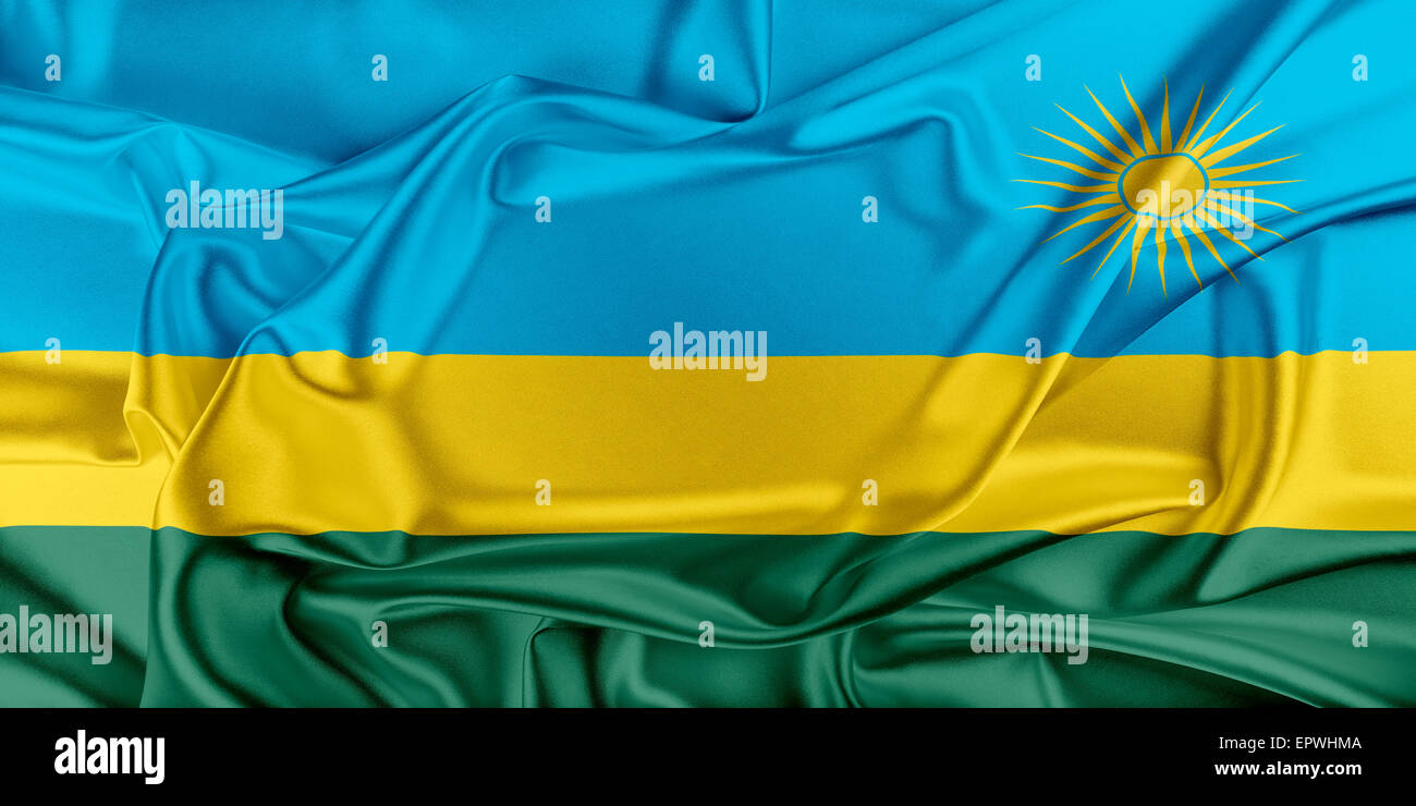 Bandiera del Ruanda Foto Stock