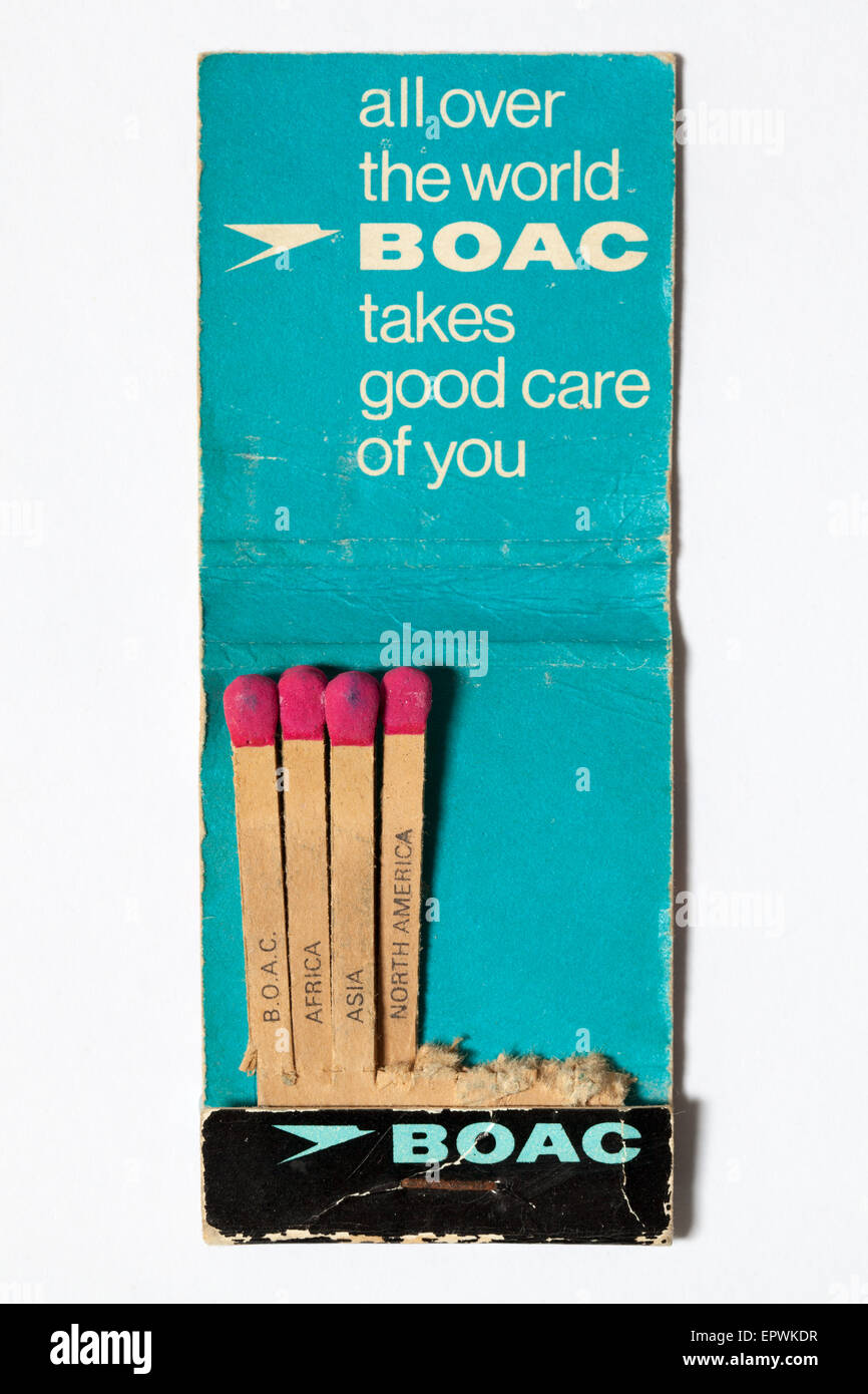 Vintage vecchia pubblicità Matchbook BOAC Foto Stock