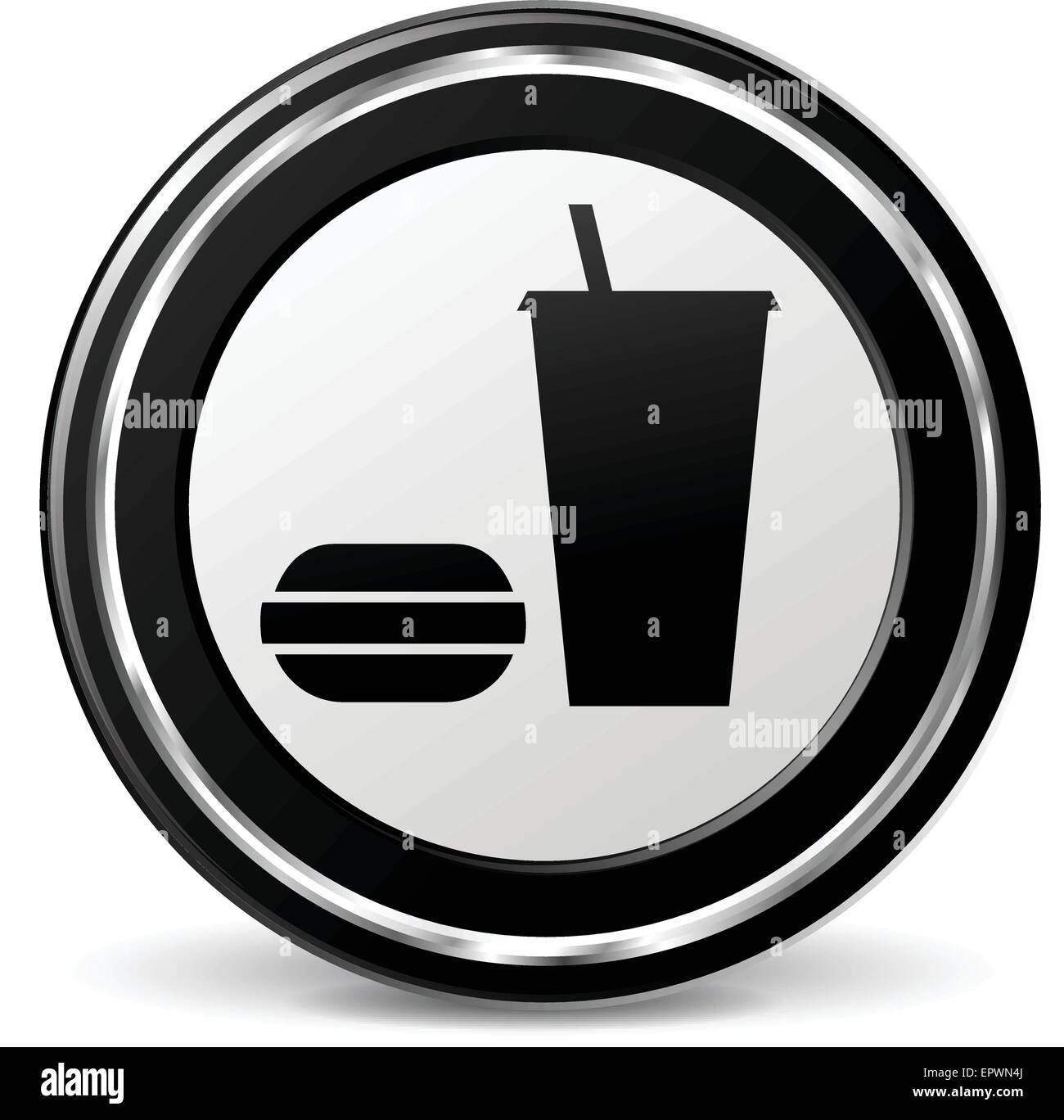 Illustrazione dell'icona alimentare con anello metallico Illustrazione Vettoriale