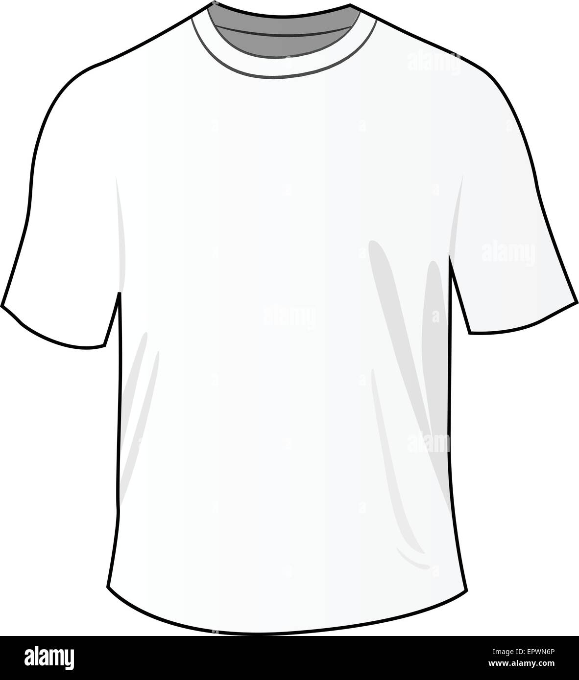 Illustrazione di fustellato anteriore bianco tee shirt Illustrazione Vettoriale
