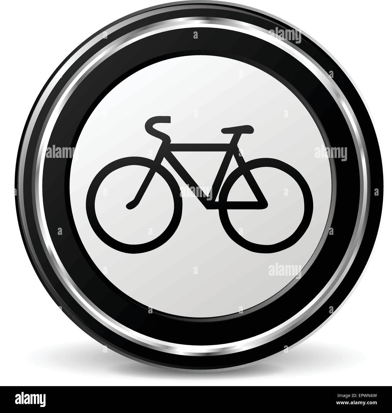 Illustrazione dell'icona di bicicletta con anello metallico Illustrazione Vettoriale