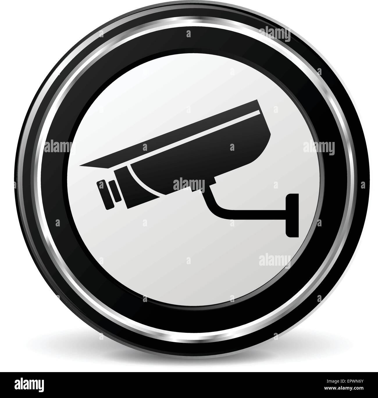 Illustrazione dell'icona videocamera con anello metallico Illustrazione Vettoriale