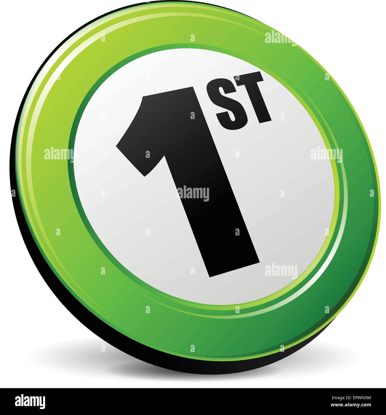 Illustrazione del primo 3d icona su sfondo bianco Illustrazione Vettoriale