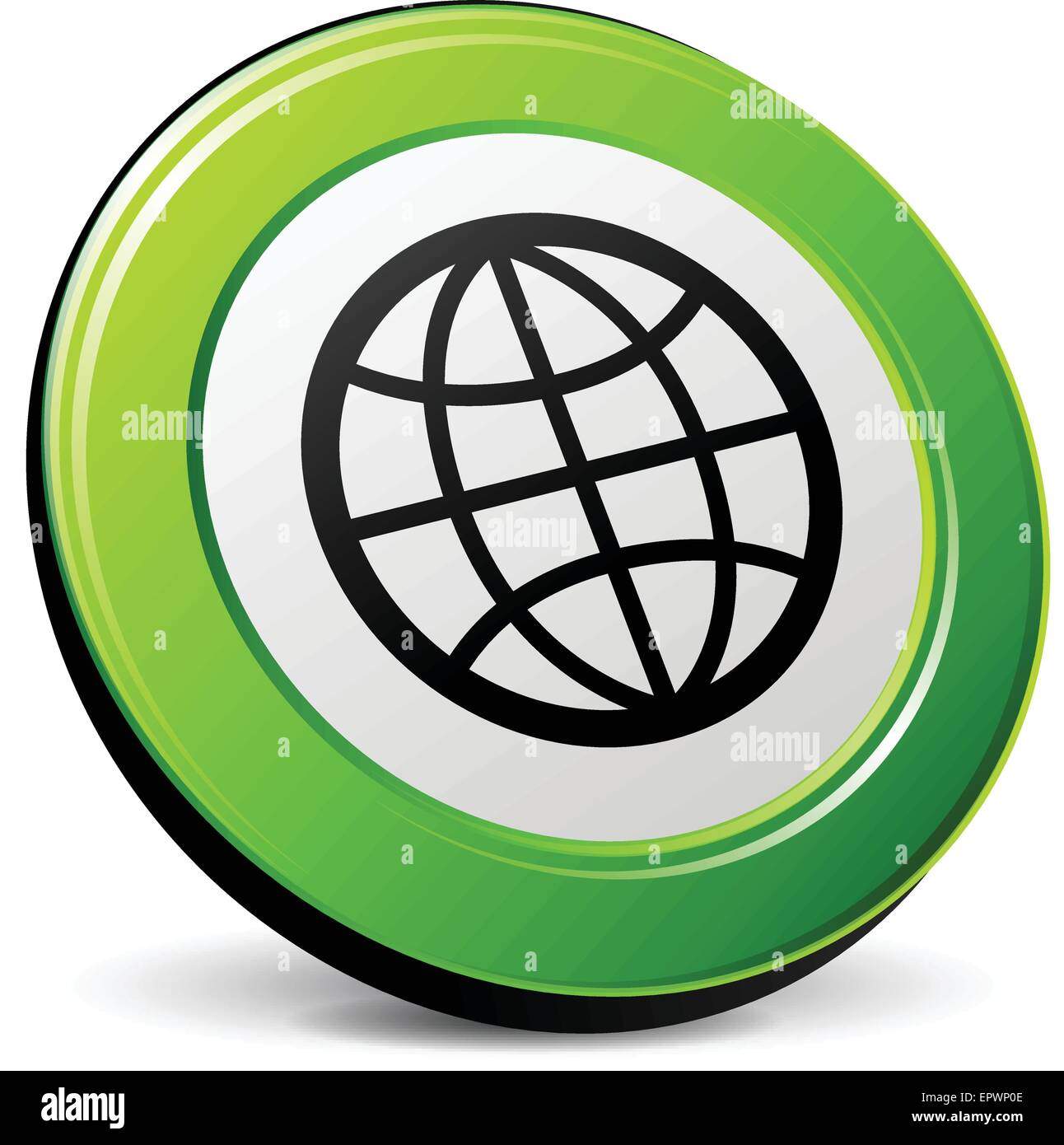 Illustrazione del mondo 3d icona su sfondo bianco Illustrazione Vettoriale