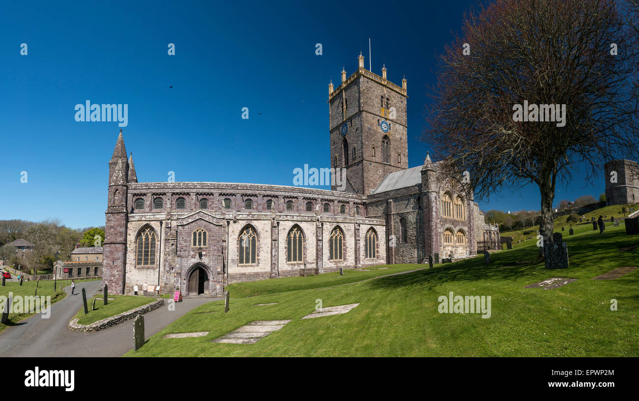 San Davide's Cathedral di Pembrokeshire, Galles. Foto Stock