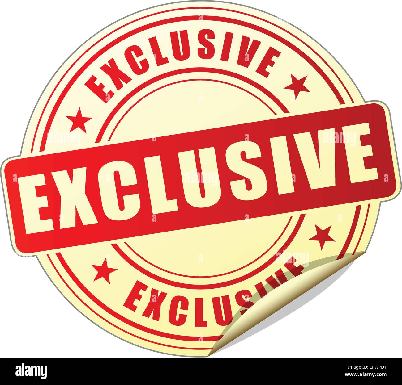Illustrazione dell'etichetta esclusiva progettazione icona rossa Illustrazione Vettoriale