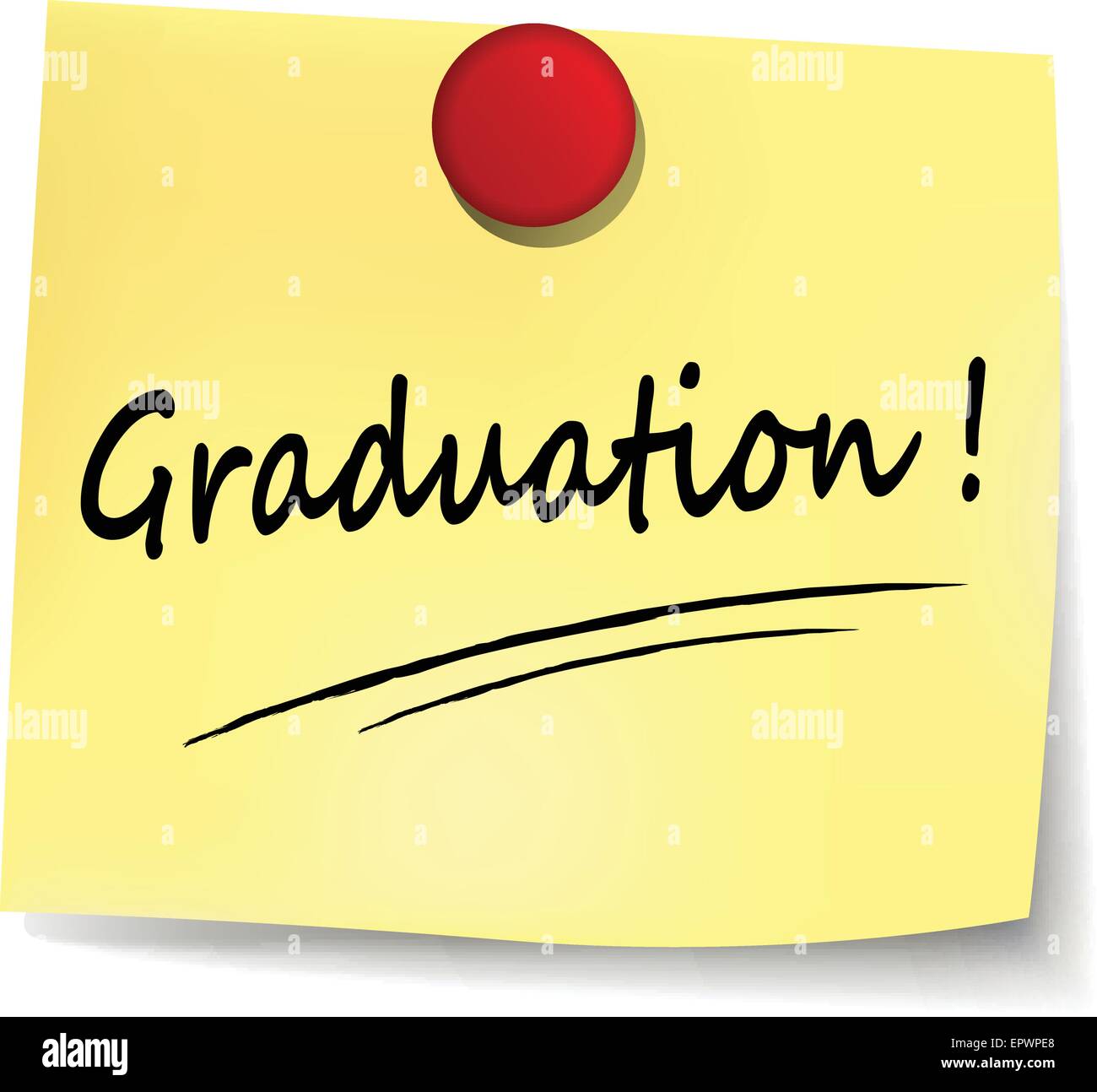 Illustrazione della graduazione nota su sfondo bianco Illustrazione Vettoriale