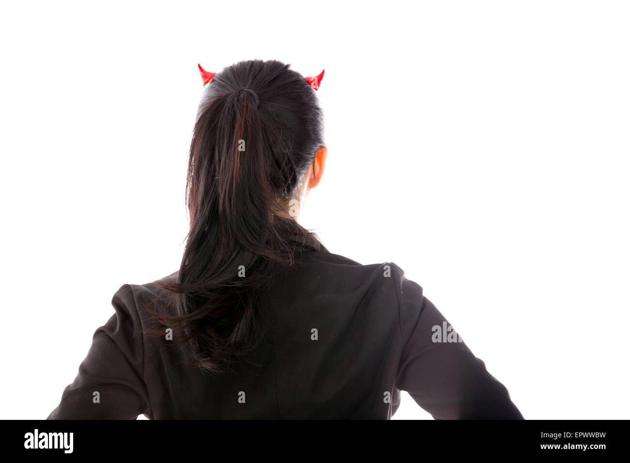 Attraente Asian giovane donna adulta in Angeli e demoni Foto Stock