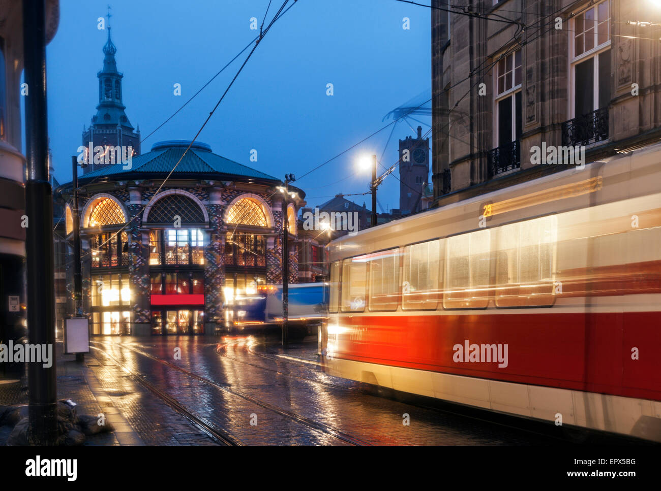 Paesi Bassi, South Holland, aia, scena di strada di sunrise Foto Stock