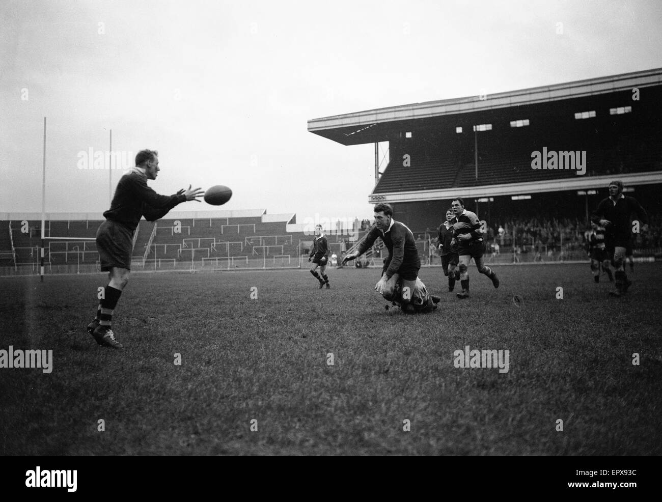 London Wasps v Cardiff Blues, Rugby Union match, dicembre 1959. Foto Stock