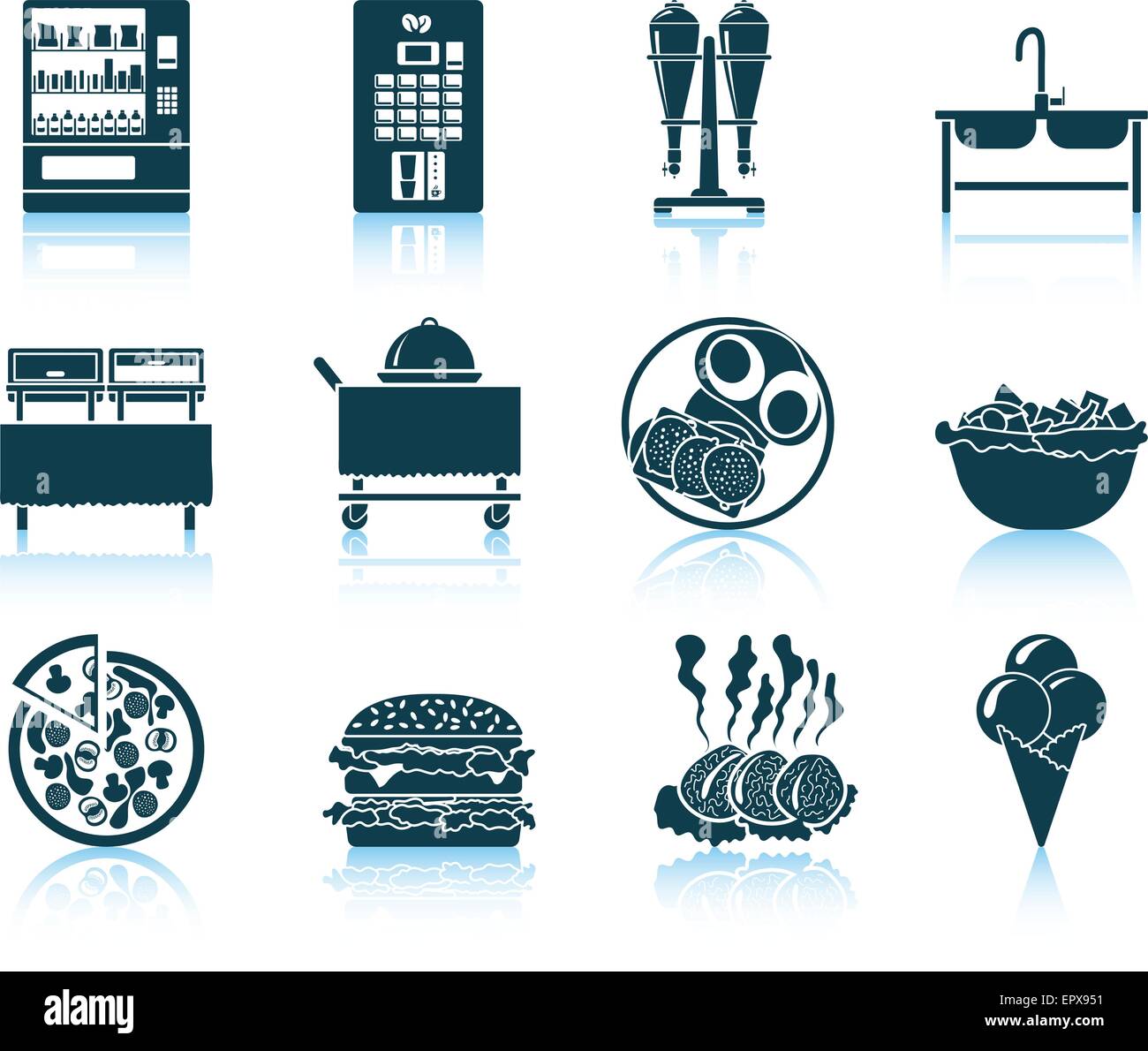 Set di ristorante icona. EPS 10 illustrazione vettoriale senza la trasparenza. Illustrazione Vettoriale