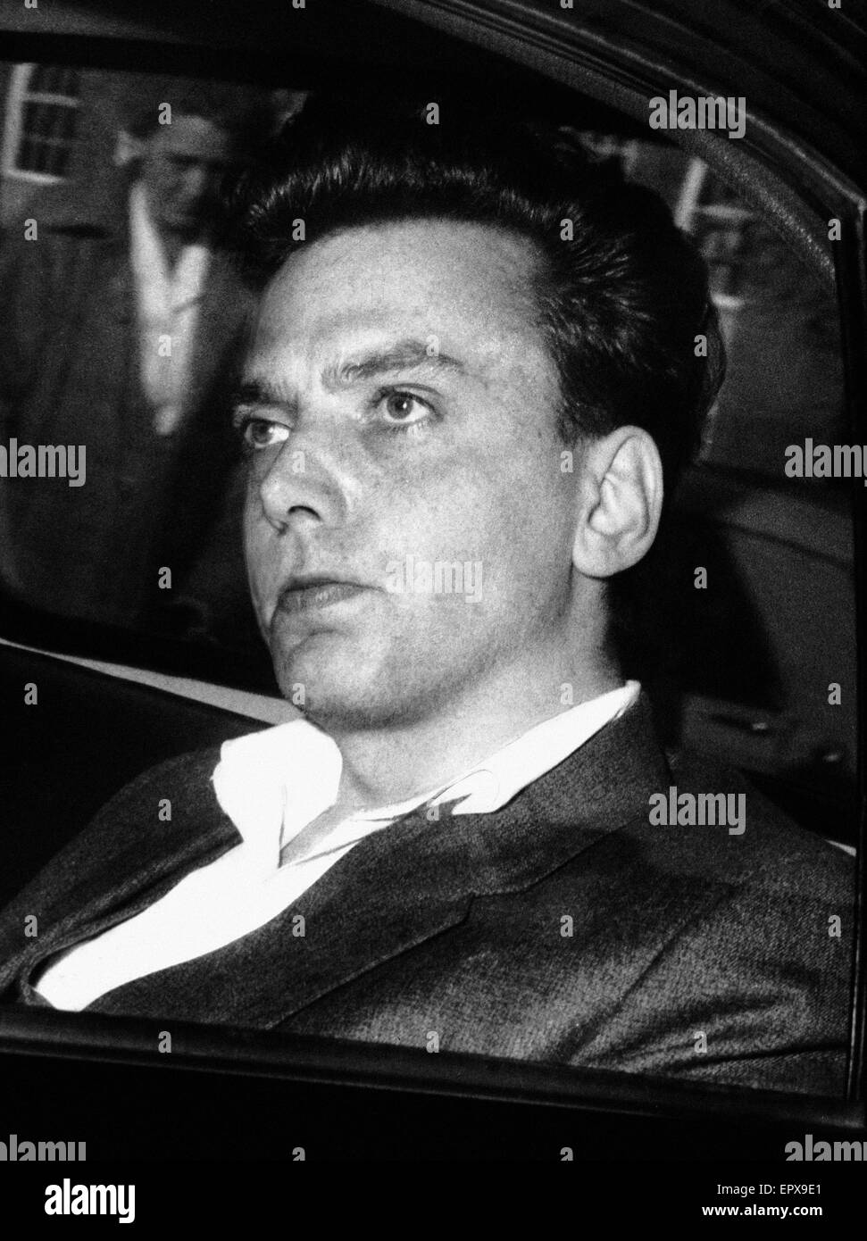 Ian Brady, sotto arresto, 20 ottobre 1966. I Mori omicidi sono stati effettuati da Ian Brady e Myra Hindley tra luglio 1963 e ottobre 1965, in ed intorno a ciò che è ora Greater Manchester, Inghilterra. Le vittime erano cinque bambini di età compresa tra 10 e 17. Foto Stock