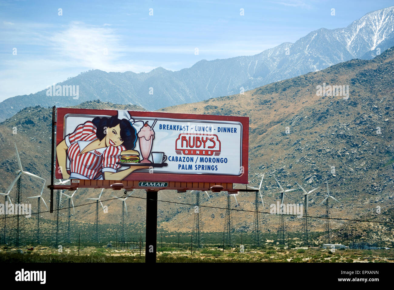 Affissioni al di fuori di Palm Springs, California Foto Stock