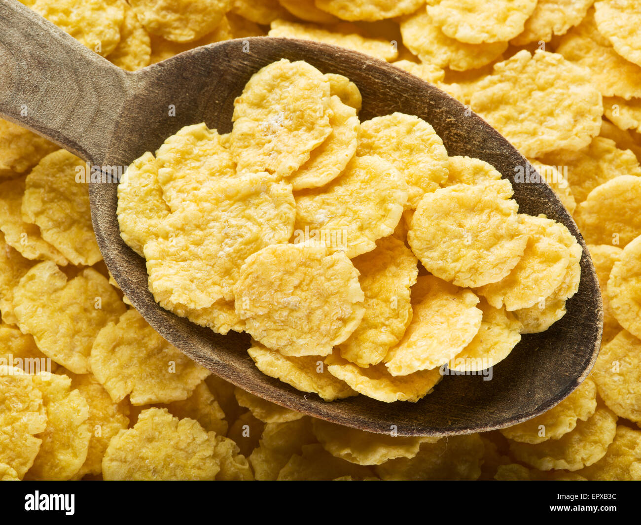 Cornflakes. Sfondo di cibo. Foto Stock