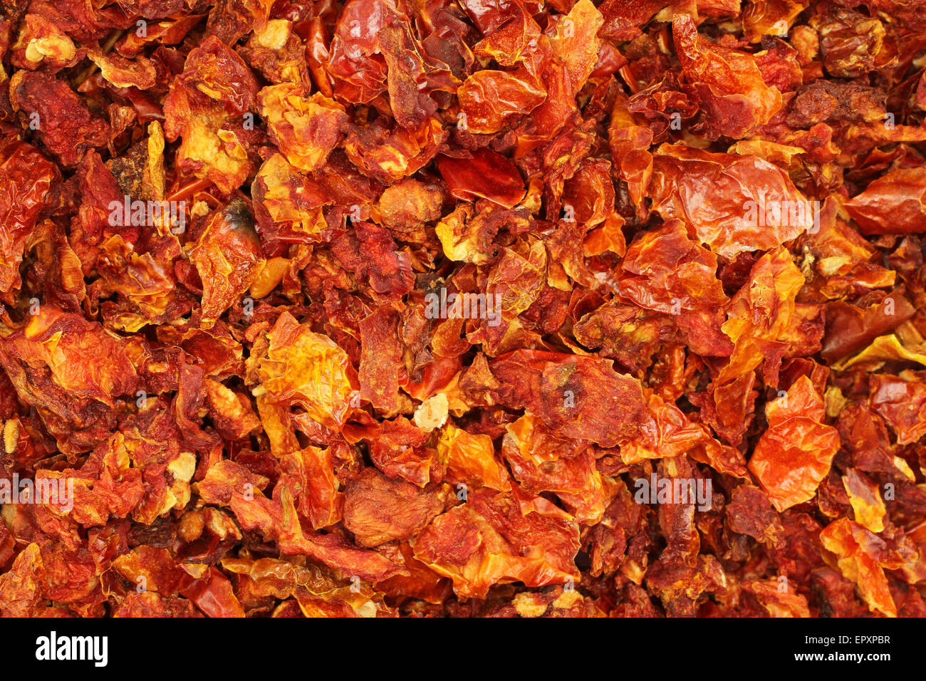 Secchi pomodori tritati - primo piano Foto Stock